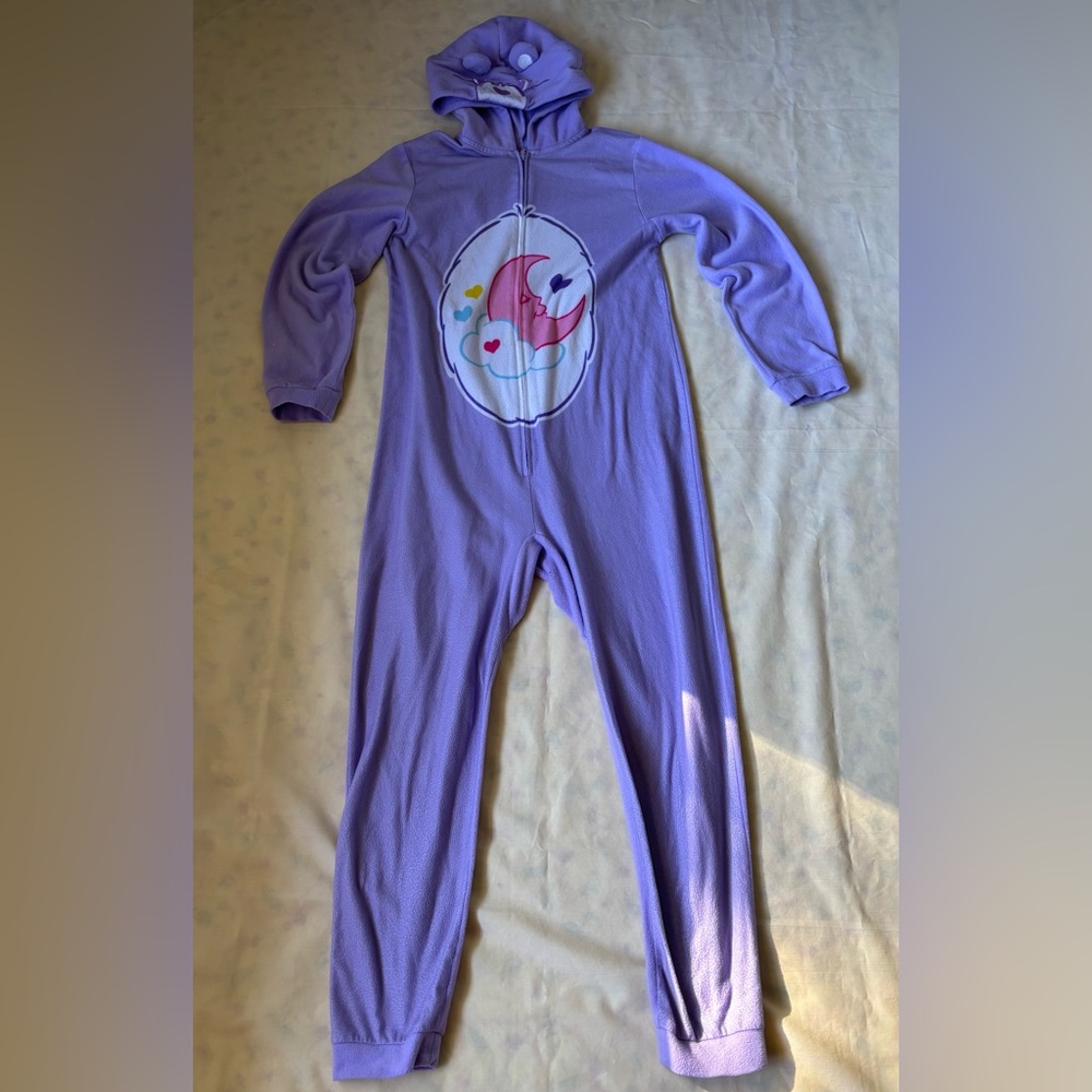 Care Bears Lavender Kids Footie Pajama Size L (10-12)